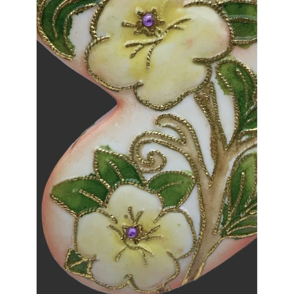 1915 Butterfly Shape‎ Nippon Gold Cloisonne Enameled Jewelry Trinket Box